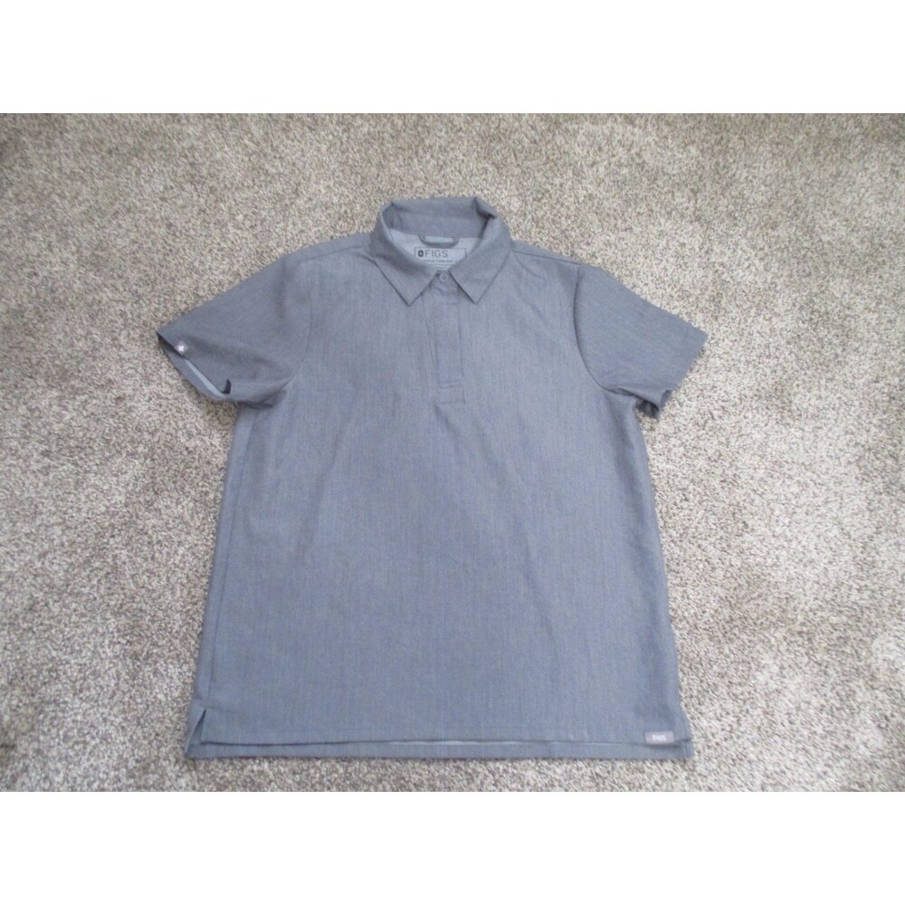 FIGS Technical Collection Scrub Top S Graphite Solid Polyester Blend